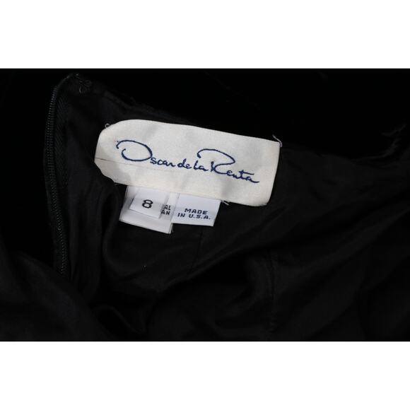 Oscar De La Renta Black Velvet Wide Leg Dress Pants Luxury Evening Size 8 - Picture 10 of 16